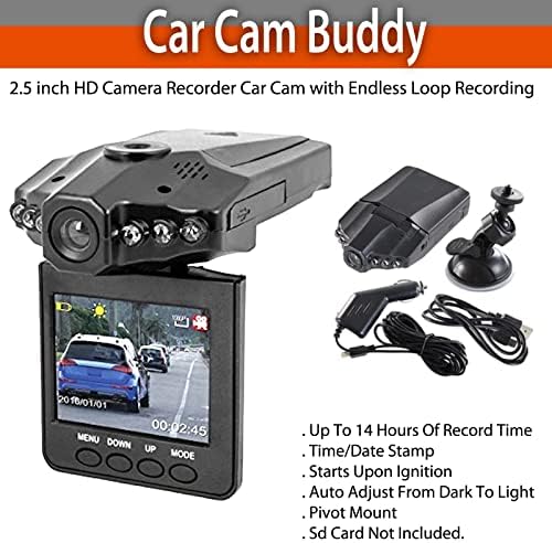 Cam Buddy - Cama de carro de carro de câmera HD de 2,5 polegadas com uma gravação sem fim de loop