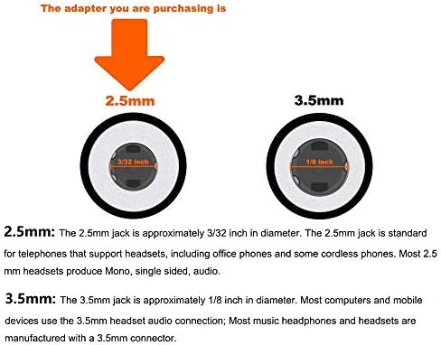 Adaptador de fone de ouvido VoiceJoy/Conversor VoIP fone de ouvido de 2,5 mm para plugue RJ9/RJ10 apenas para telefones