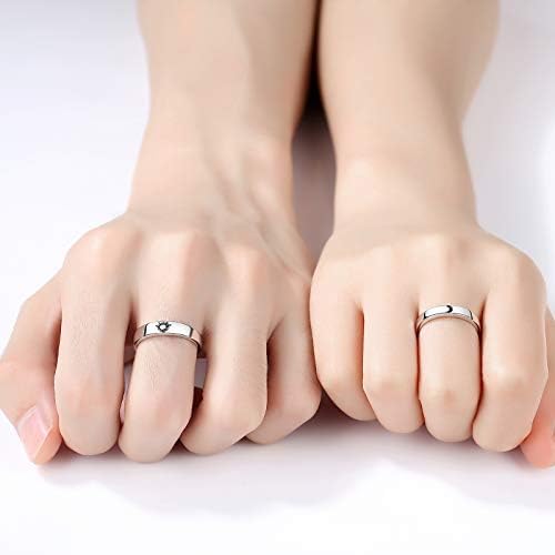 Beydodo 925 Silver Rings Sun ajustável Custom Rings Combation Rings Gravados I Love You Couples Rings Wedding Wedding