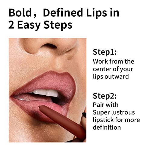 Xiahium Plumper Up Lip Non Srudges Batom Lápis Lápis Borda Mattes Rosa Mattes Lip Solid Lip Liner 0.5ml Pack Lip Gloss
