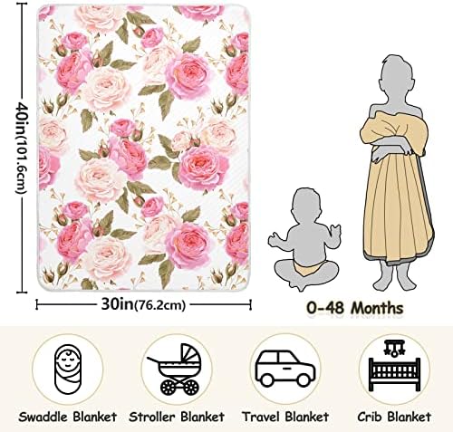 Roses em inglês Flores cobertores de bebê para meninos super macios e quente criança cobertores para meninas cobertor de berço leve