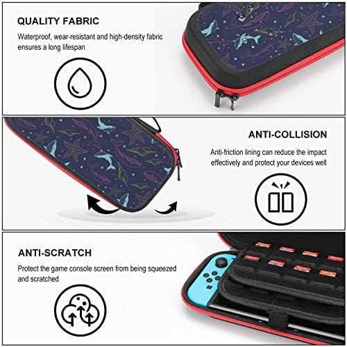 WHALES DOLPHINS Starfish Carting Case para Switch Lite Bag de armazenamento de viagem portátil para jogos de acessórios