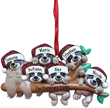 Casal da preguiça - Ornamento de Natal personalizado - Slow - Lazy Families - Handatritas perfeitas