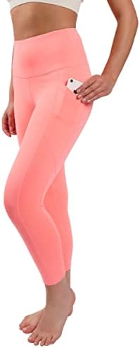 Yogalicious High Chaist Squat Proof Yoga Capri Leggings com bolsos laterais para mulheres