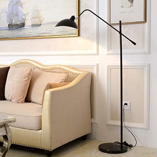 Wrqing Metal Standing Light para sala de estar, Retro E27 Lâmpada de piso Altura ajustável 130-172 cm de leitura de 180 ° Abajur