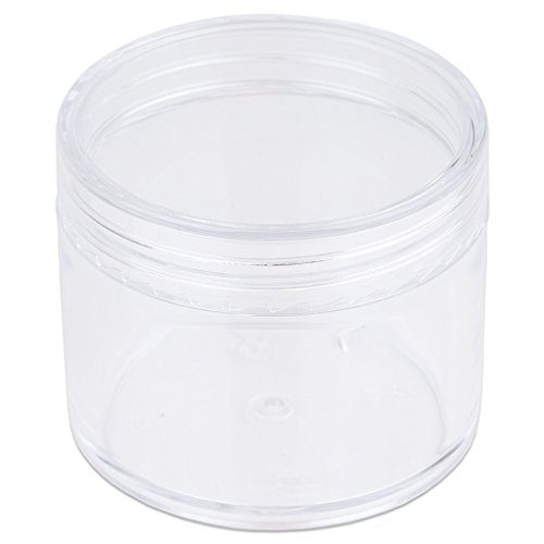 Beauticom® 2 oz./ 60 gramas/ 60 ml de parede grossa redonda de frascos de plástico transparente recipiente com tampas planas transparentes para cosmético, protetor labial, brilho labial, cremes, loções, líquidos