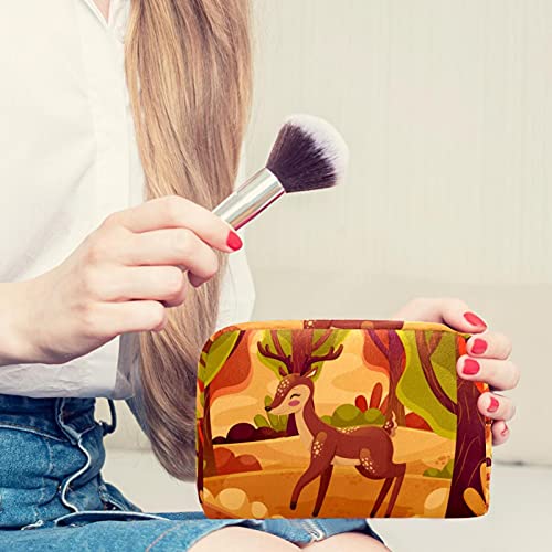 Bolsa de higiene pessoal Bolsa de lava -lava de maquiagem cosmética com folhas de outono com zíper para acessórios de viagem Essentials