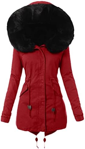 Casaco de inverno para mulheres casaco quente com capuz de fão alinhado parkas sobretudo faux peles capuz felpudas sherpa fora de jaquetas
