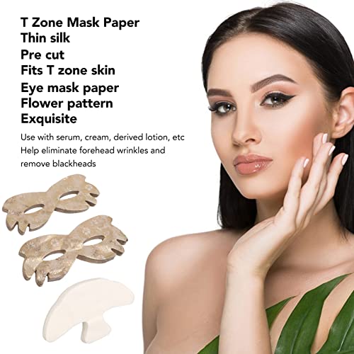 Papel máscara de zona de vingvo t, folha de papel portátil de máscara de olho portátil descartável e portátil segura para salão de beleza