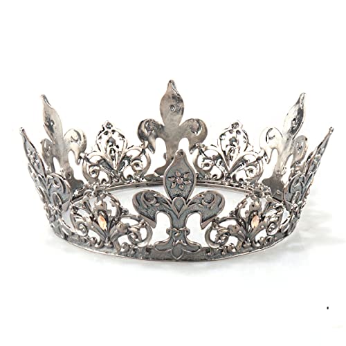 Winvin Alloy Rhinestone King Queen Round Crown Party Hair Acessórios para figurino Casamento de casos de casos de baile Cosplay
