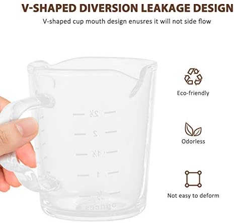Nuobesty expresso medição de vidro mini copo de copo de copo redondo copo graduado de copo de copo para festa de vinho para festa de vinho shaker leite café