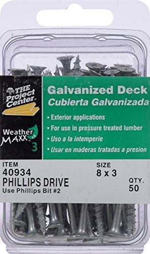 Hillman 40934 Galvanizado Phillips Drive Deck parafuso, 8 x 3 polegadas,