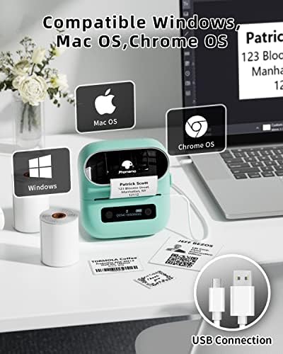 Fabricante de etiquetas Phomemo M220, impressora de etiqueta de remessa Bluetooth D520BT, compatível com Android e IOS Telefone e laptop
