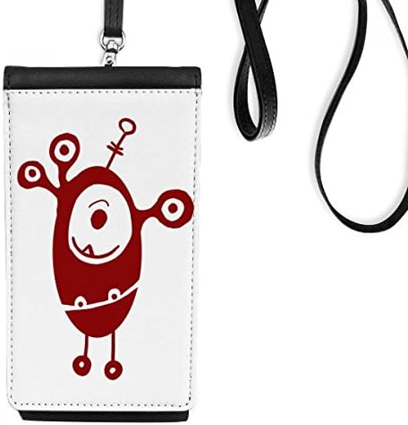 Alien Monster Creature Cyclops Phone Wallet bolsa pendurada bolsa móvel bolso preto