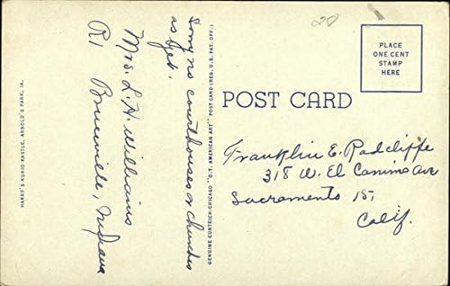 A rainha no lago Water Okoboji, Iowa ia Original Antique Post cartão
