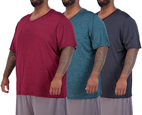 3 pacote: grande e alto decote em V Men-gon-slheeve the-shirt de fita seca