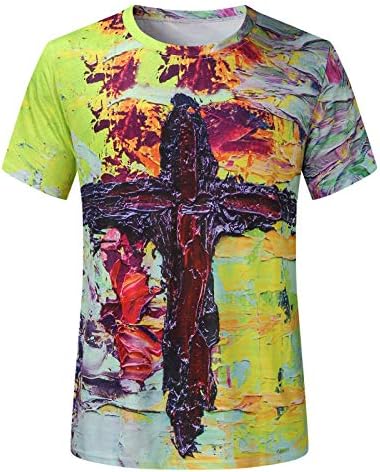 Camisetas de novidade masculina Jesus cruzar a fé de manga curta casual camisetas cristãs cross impressas esportes tênis