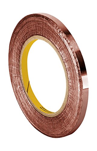 Taquecase CFL-5A 0,375 x 36yd fita de papel alumínio de cobre com adesivo acrílico não condutor CFL-5A, 0,0035 mil
