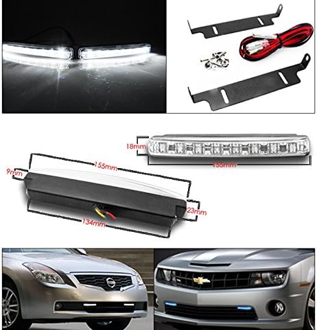 ZMAUTOPTS LED DRL BLACK Projecor Feardlamps faróis com luzes DRL de 6 LED brancas para 2007-2013 Chevy Silverado