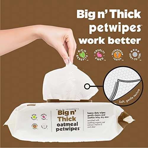 Petkin Pet Wipes para cães e gatos, 400 toalhetes - lenços de estimação de aveia para cães e gatos - acalma a coceira na pele seca e limpa as orelhas, rosto, bunda, corpo e área - 4 pacotes de 100 lenços