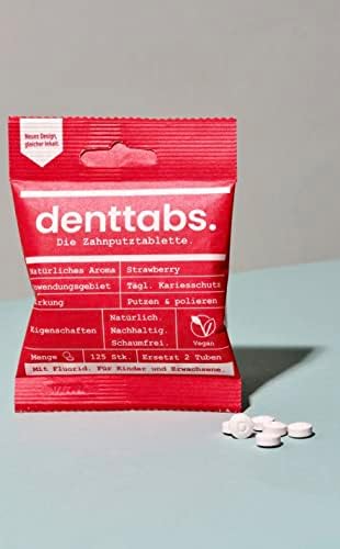 Denttabs Strawberry Sabor de creme dental Tablets de limpeza de dentes para crianças