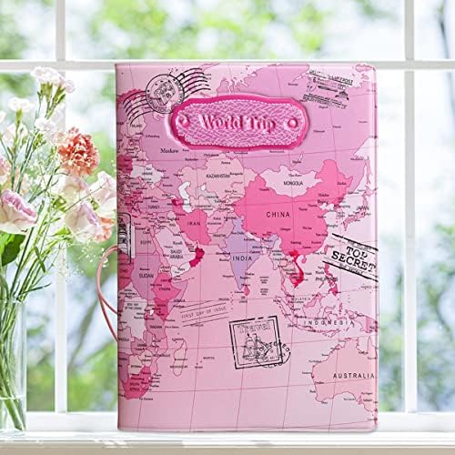 Besportble 1PC Mapa Documentos de passaporte para casos Ticket Travel Pink Holding Holding Cards Style World