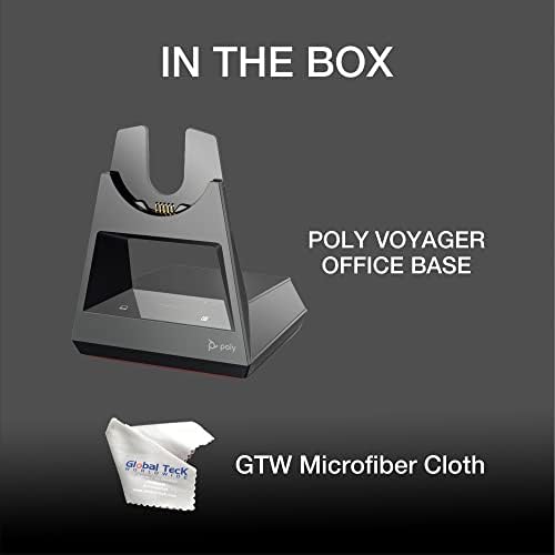 Global Teck Worldwide GTW Poly Voyager 4300 Base de cobrança de escritório com pano de microfibra