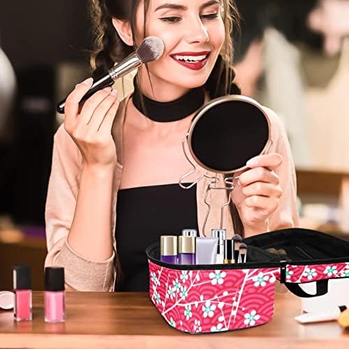 Bolsa de cerejeira japonesa Bolsa cosmética Bolsa de maquiagem portátil Bolsa de higiene pessoal para mulheres e meninas