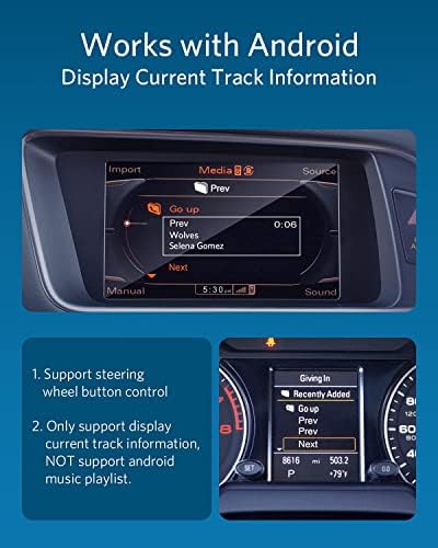 Em muito airdual-audi2g bluetooth 5.0 adaptador aptx-hd para 2004-2009 anos Audi mmi ami 2g interface de música