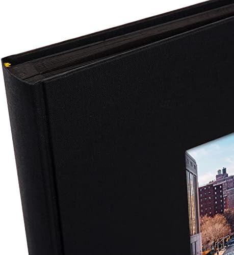 Álbum de fotos Goldbuch com recorte de janelas, papelão, preto, 30 x 31 cm
