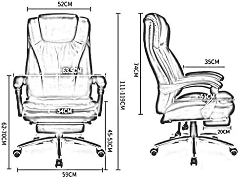 Cadeira de escritório de scdbgy ygqbgy - cadeira de escritório de couro alto com apoio de pé e cadeira de computador
