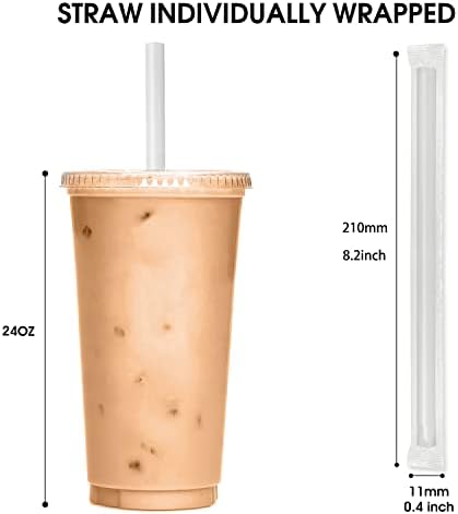[100 PCs] Smoothie Boba Pelas Individualmente embrulhadas - Jumbo grande plástico descartável Bubble Tea Milkshake Clear Bending