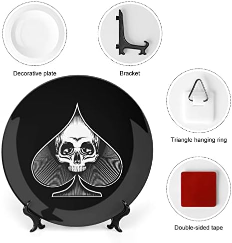 Crânio em prato decorativo espadeceremico com suporte de chinês de stand osso para a cozinha da sala de estar em casa