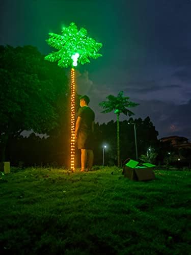 Palmeiras para pátio externo, 9,5 pés 305 iluminação LED Palmeira artificial com coco, decorações tropicais de piscina ao ar