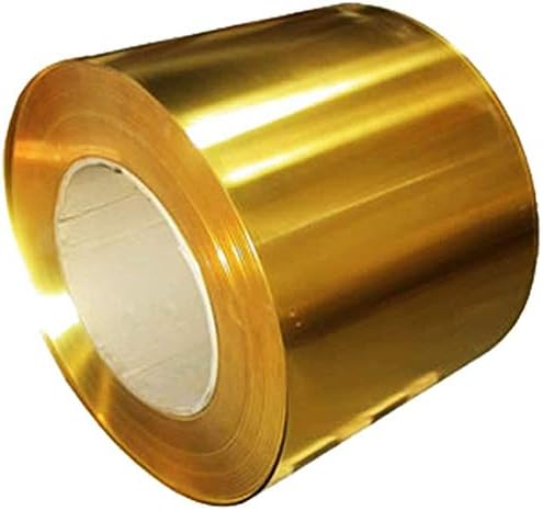 Nianxinn H62 Placa de metal fino em folha de cobre de latão para trabalho de metal, espessura: 0,1 mm de comprimento: 10m, largura: 30 mm de folha de cobre pura