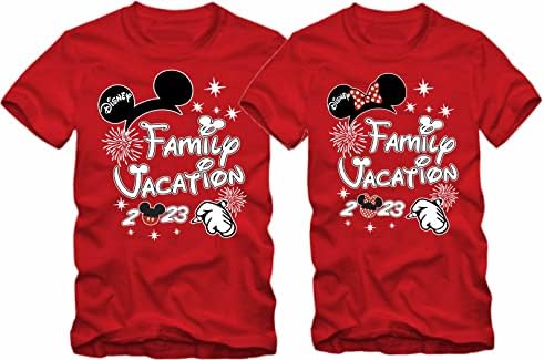 FAMÍLIA 2023 Mickey Minnie Family Férias Camisetas de camisetas que combinam camisetas masculinas para jovens femininos