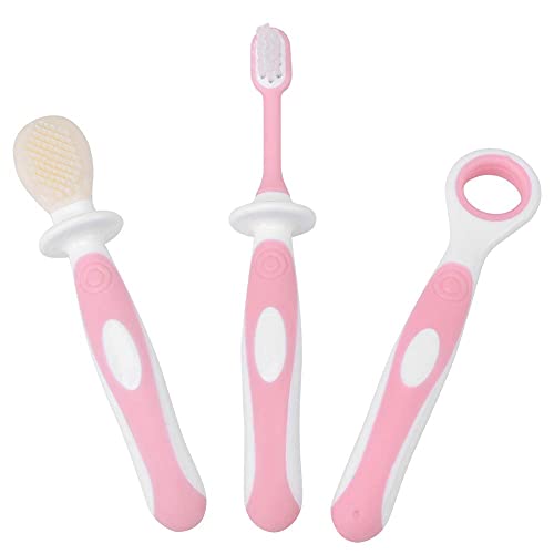 3pcs Baby Tontherbush Tongue Baby Limpador Cuidado Oral Conjunto odontológico para 0-36 meses Baby, BPA grátis