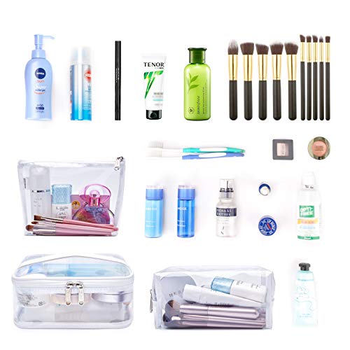 Wandf 3 peças Bolsa de maquiagem bolsa de higiene pessoal portátil bolsa cosmética Organizador resistente à água para mulheres