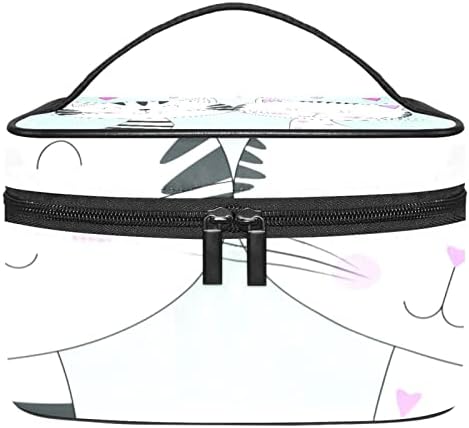 Bolsa de maquiagem de viagem Yoyoamoy, adorável dois gatos, grandes bolsas de cosméticos compõem sacolas de higiene pessoal de casas