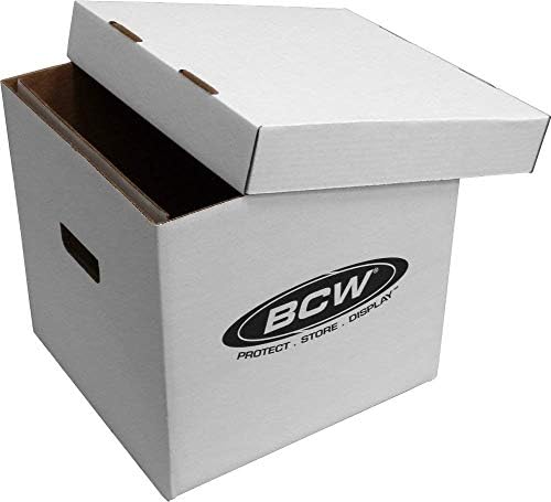 BCW 33 RPM 12 Caixa de armazenamento de vinil com tampa | mantém até 65 LPs ou discos a laser | White