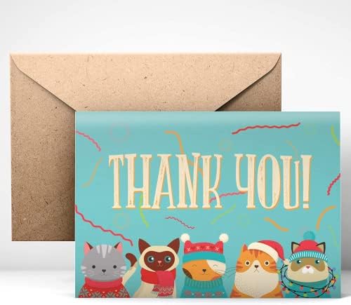 Mdmprint Agradecemos cartões, inclui cartões em branco e envelopes com adesivos, 4 x 6, design de animais perfeito para qualquer ocasião, sacos de presente