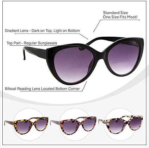 Grinderpunch 4 pares mulheres lendo bifocal Óculos de sol | Ladies Sun Readers Glasses Cateye Vintage