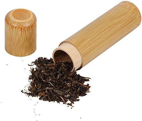 Jarra de chá de bambu, forma redonda portátil artesanal de bambu natural jarra de chá de armazenamento de armazenamento de contêiner use, 4,7 polegadas