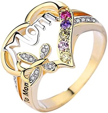 Letra de moda color anéis de anel de diamante adoram a mãe temperamento da mãe anéis de diamante anéis de esquilo para mulheres