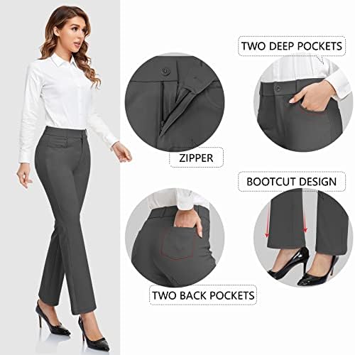 Calças femininas de hiskywin calças de trabalho de trabalho de trabalho de negócios calças de golfe confortáveis ​​com bolsos
