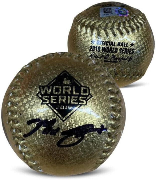 Max Scherzer assinou a World Series Gold Gold Baseball MLB Holo - bolas de beisebol autografadas