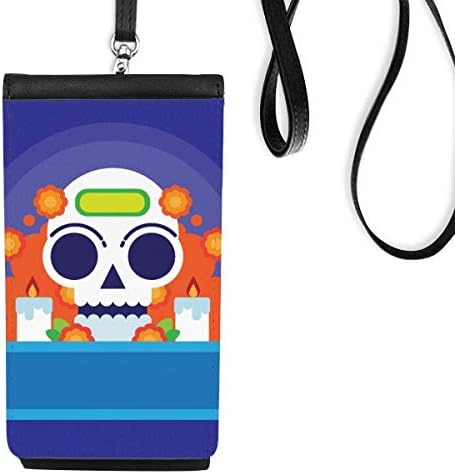 México Candy Skeleton Day of Dead Phone Cartê Polsa Polcada Bolsa Mobile Black Pocket