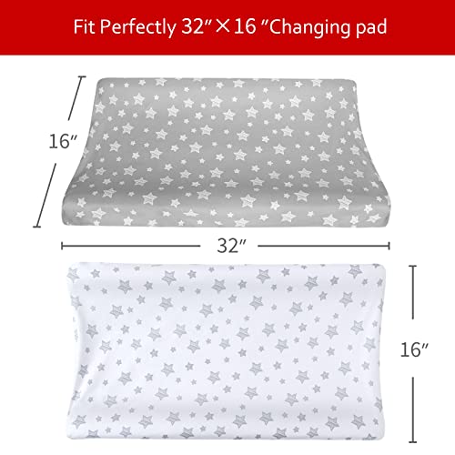 Mudança de tampa da almofada para meninos Meninas 2 pacote, adorável impressão de fraldas unissex de troca de mesa