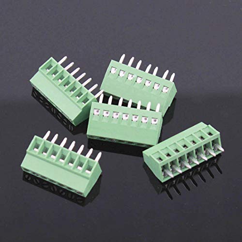 DBPARTS 10PCS 7 pinos de parafuso de parafuso de plug-in conector de bloco de bloco 2,54mm 0,1 painel de inclinação