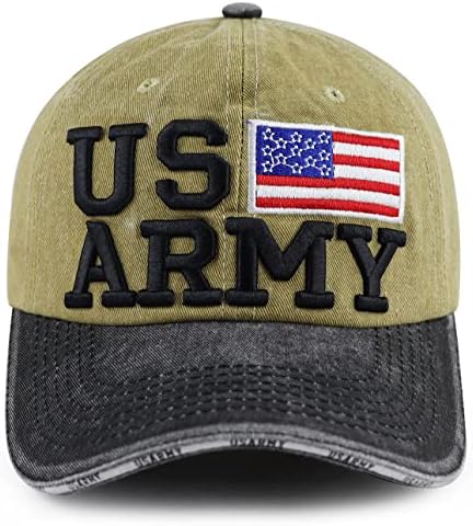 XPAYZEREZER US Army American Flag Baseball Cap for Men Mulheres, Funny Ajuste Cotton 3D Bordado dos EUA Hat